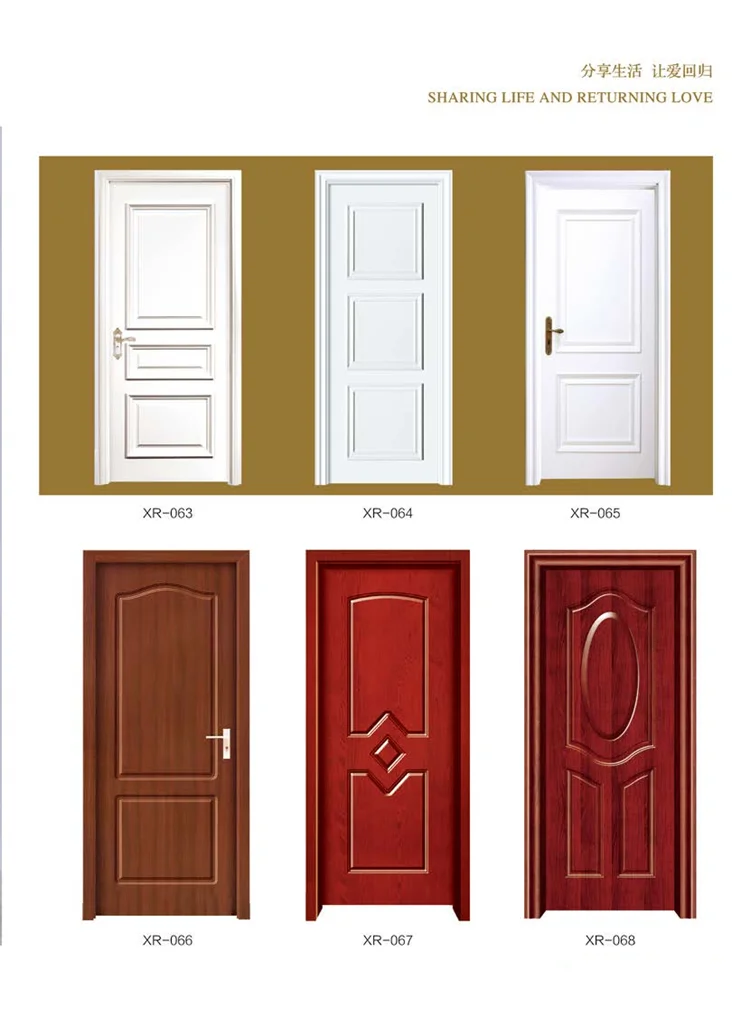 Hot sale classic Special wooden door for children's room white primer hdf & mdf door skin