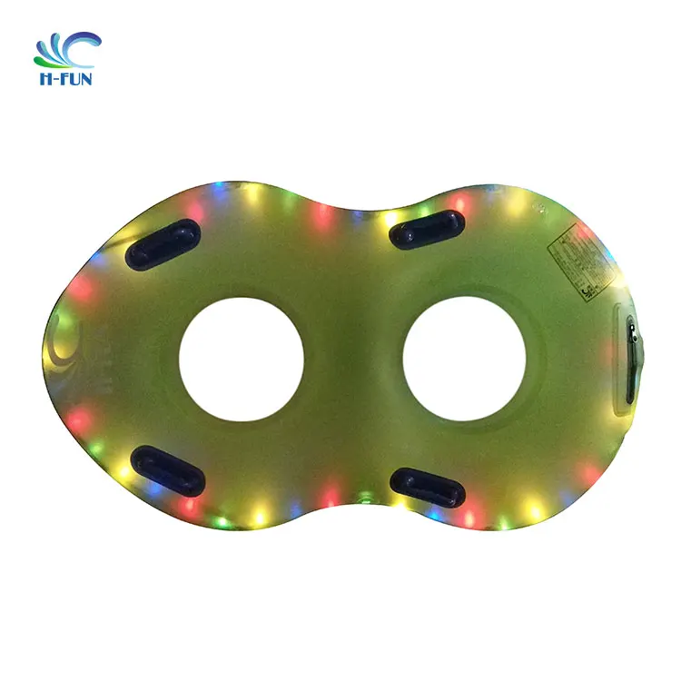 

custom vinyl river tubes with twingle light transparent pvc inflatable double person water park tubes