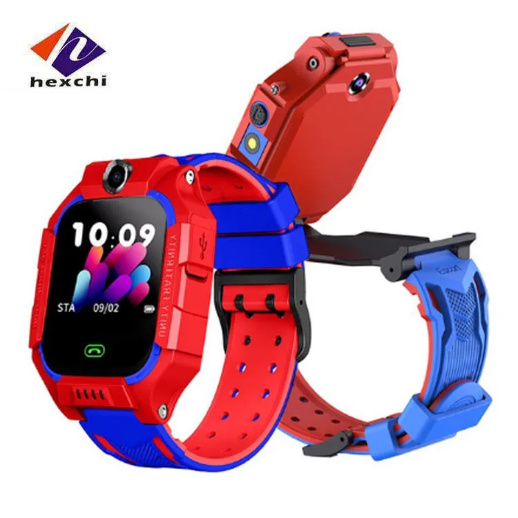 

2021 children Kids smart watch Dual Camera Voice monitoring SOS Anti Lost LBS Positioning Baby Gifts Z6 Q19 360 smart watch kids, Blue, purple, red