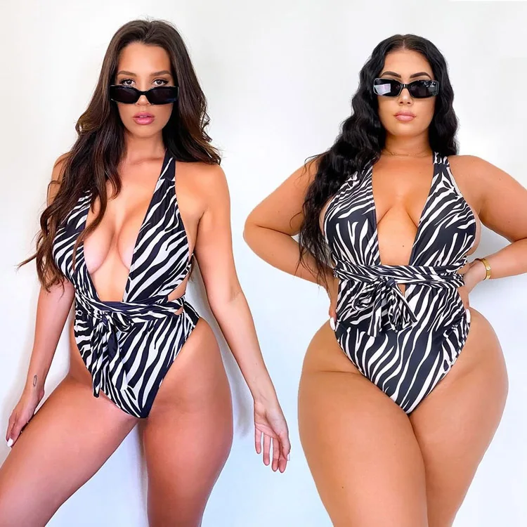

New Style One Piece Swimsuit Flower Printed Plus Size Swimwear 2021, 4 colors