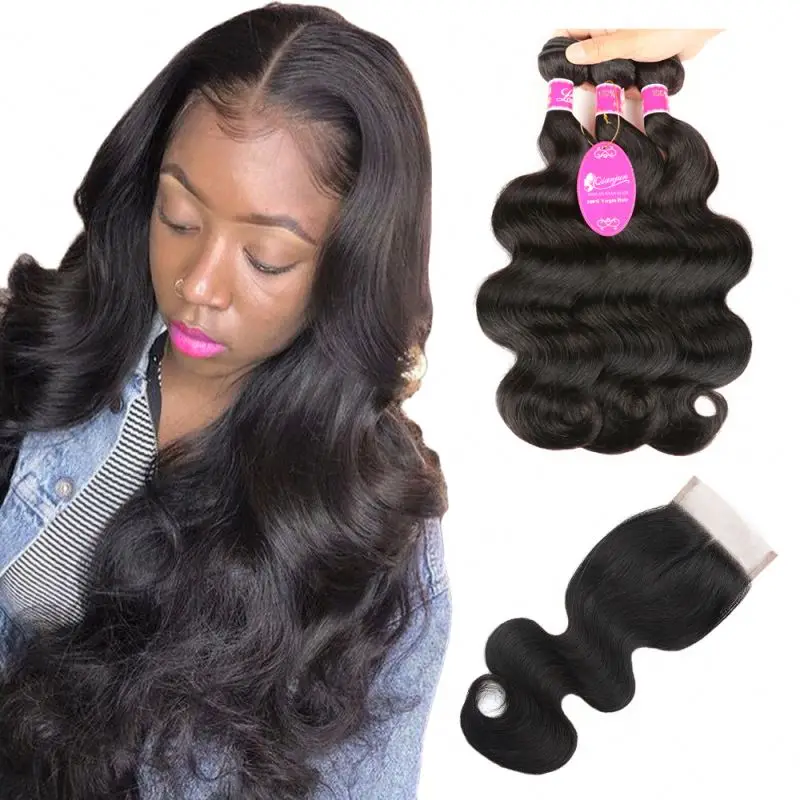 

hd lace virgin 5x5 closure and bundles,bodywave bundle with closure,unprocessed cuticle aligned raw elastic hair