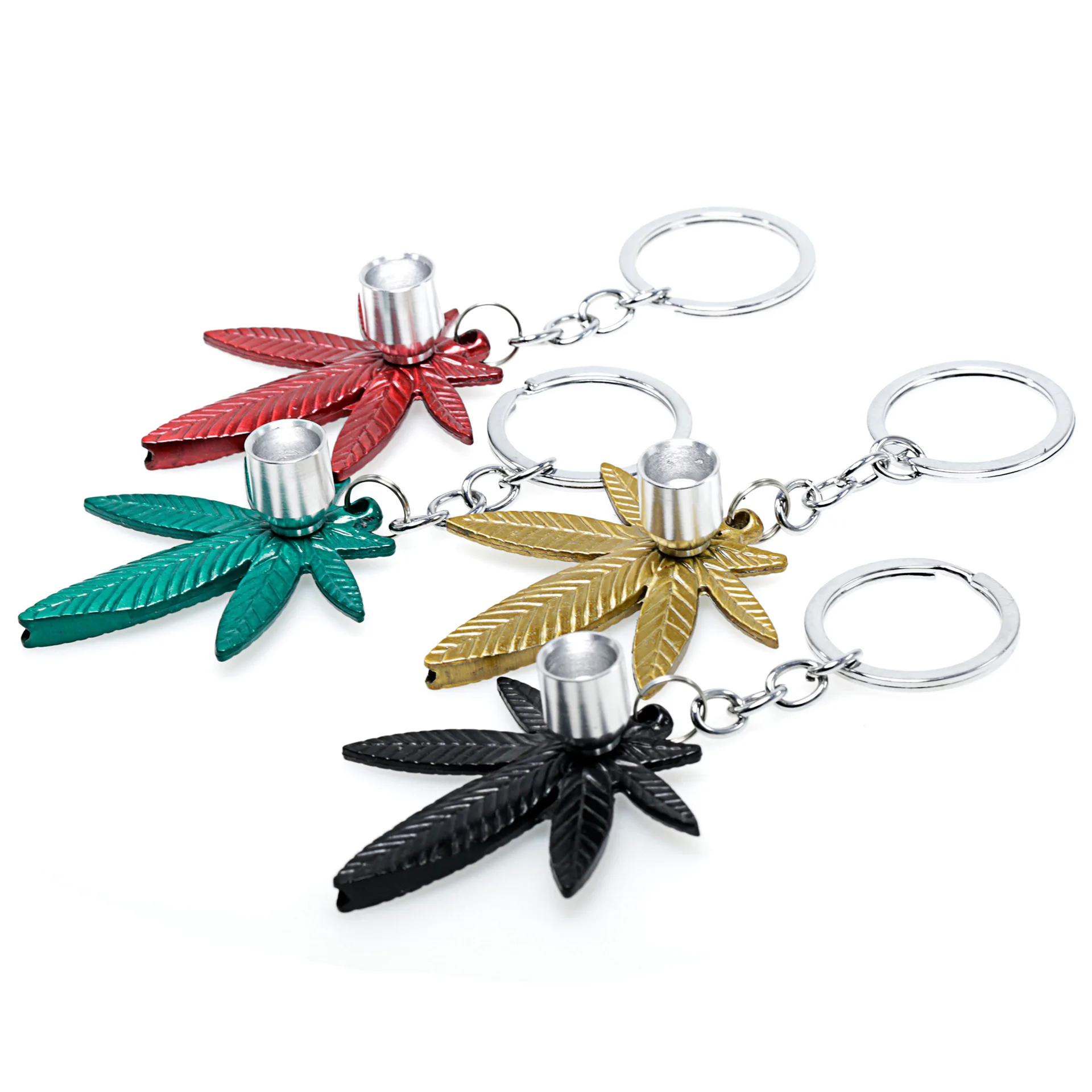 

Hot Sale Creative Tobacco Pipe Handmade Portable Keychain Leaf Shape Smoking Pipe Wholesale, As picture