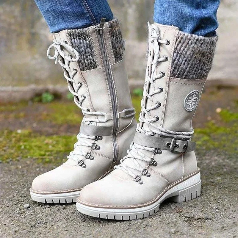 

XZ386 New Design Winter Boots For Women PU Leather Platform Boots 2021, As picture or custom