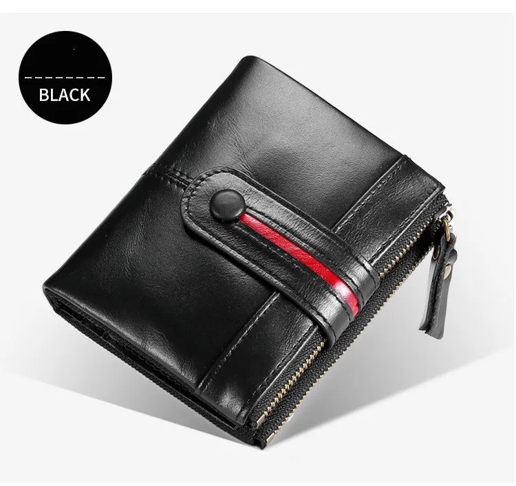 

RFID Genuine Cowhide Leather Luxury Purse Casual Mini Leather Wallets Vintage Gents Mens Slim Wallet
