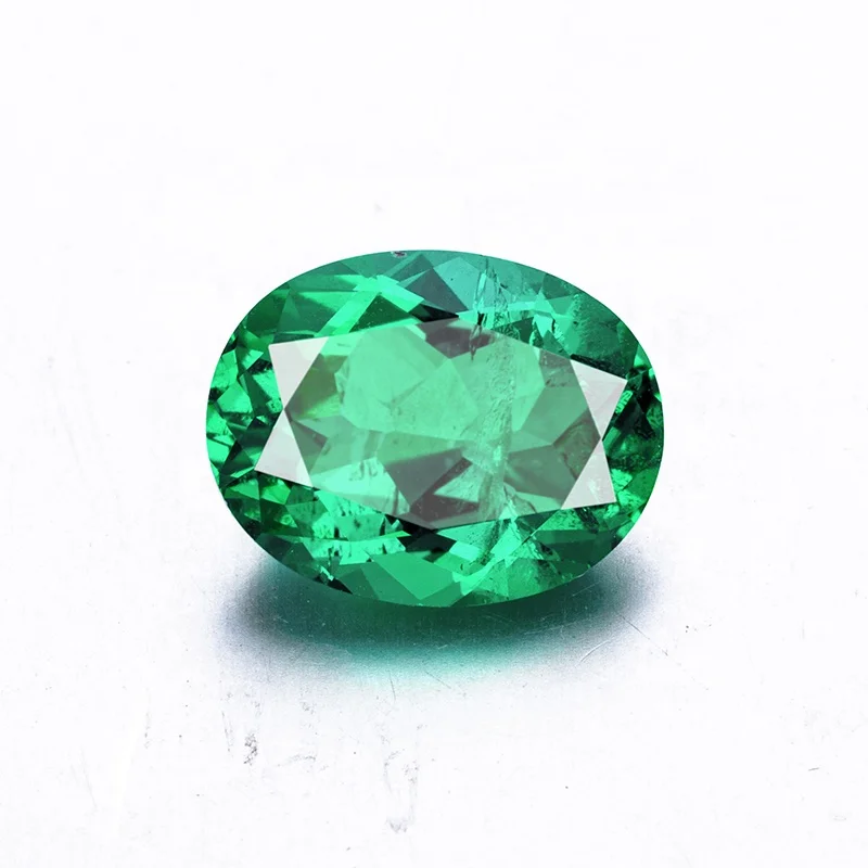 

Lab created Oval cut Synthetic gemstone hydrothermal emerald ring emerald stone