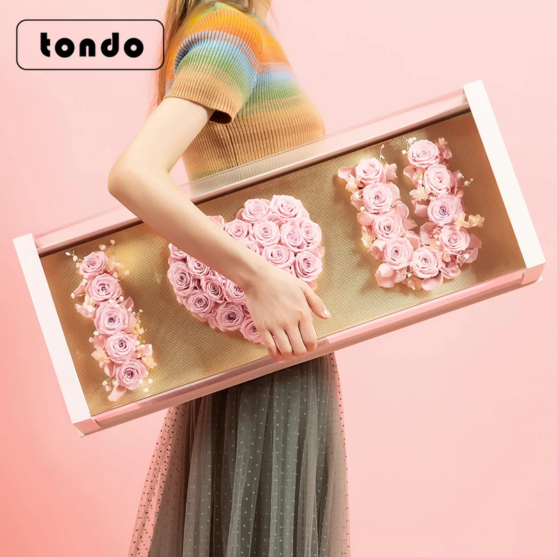 Luxury Clear Acrylic Box I Love You Square Shaped Flower Boxes Buy I