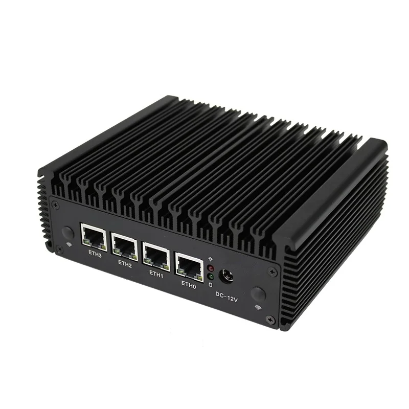 

Fanless Soft Router Inte1 J4125 Quad Core Mini PC 4 Gigabit LAN HDM1 VGA pfSense Firewall Appliance ESXI AES-NI Industrial PC