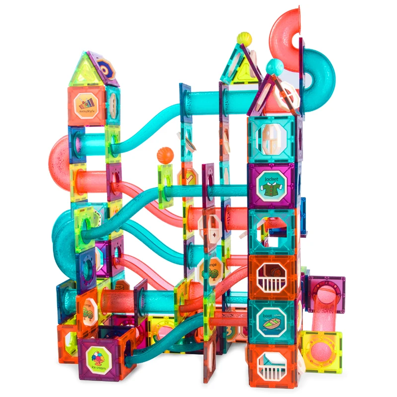 
270pcs colorful track kids magnetic building blocks construction toy sets  (1600086726488)