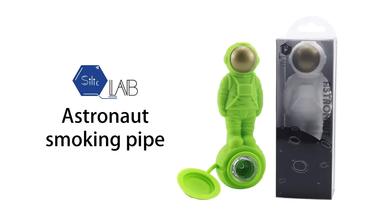 Astronaut Silicone Smoking Weed Pipe Quartz Bowl Dabs Screen Blunt Holder Nectar Bubbler
