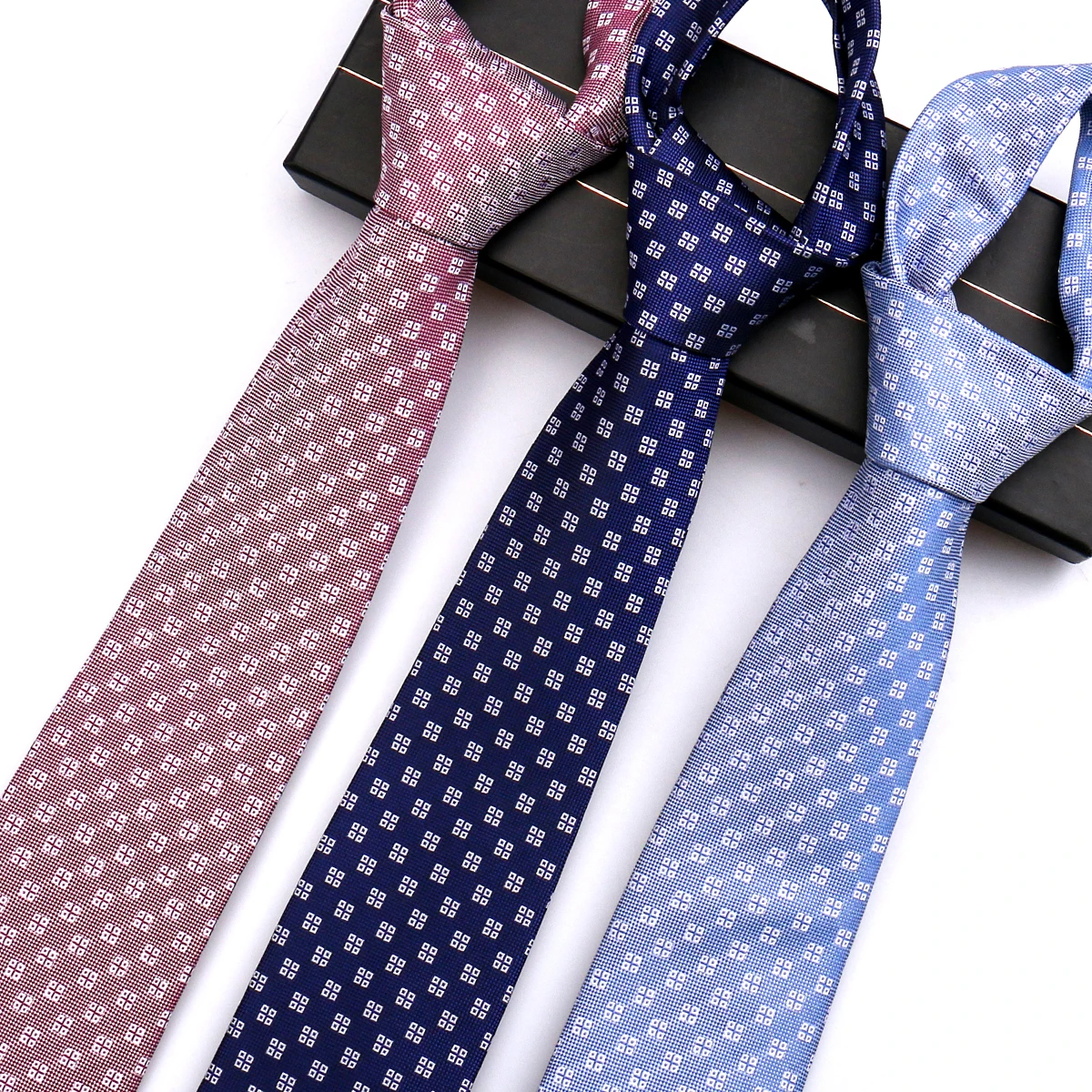 Shengzhou Ties Manufacturer Custom Private Label Neckties Blue Polyester Ties for Men