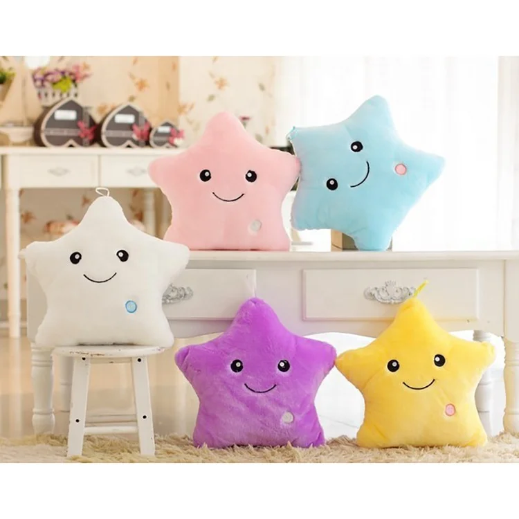

Creative Twinkle Star Glowing LED Night Light Up Plush Pillows Stuffed Toys Birthday Gifts for Toddlers Kid Children Friends