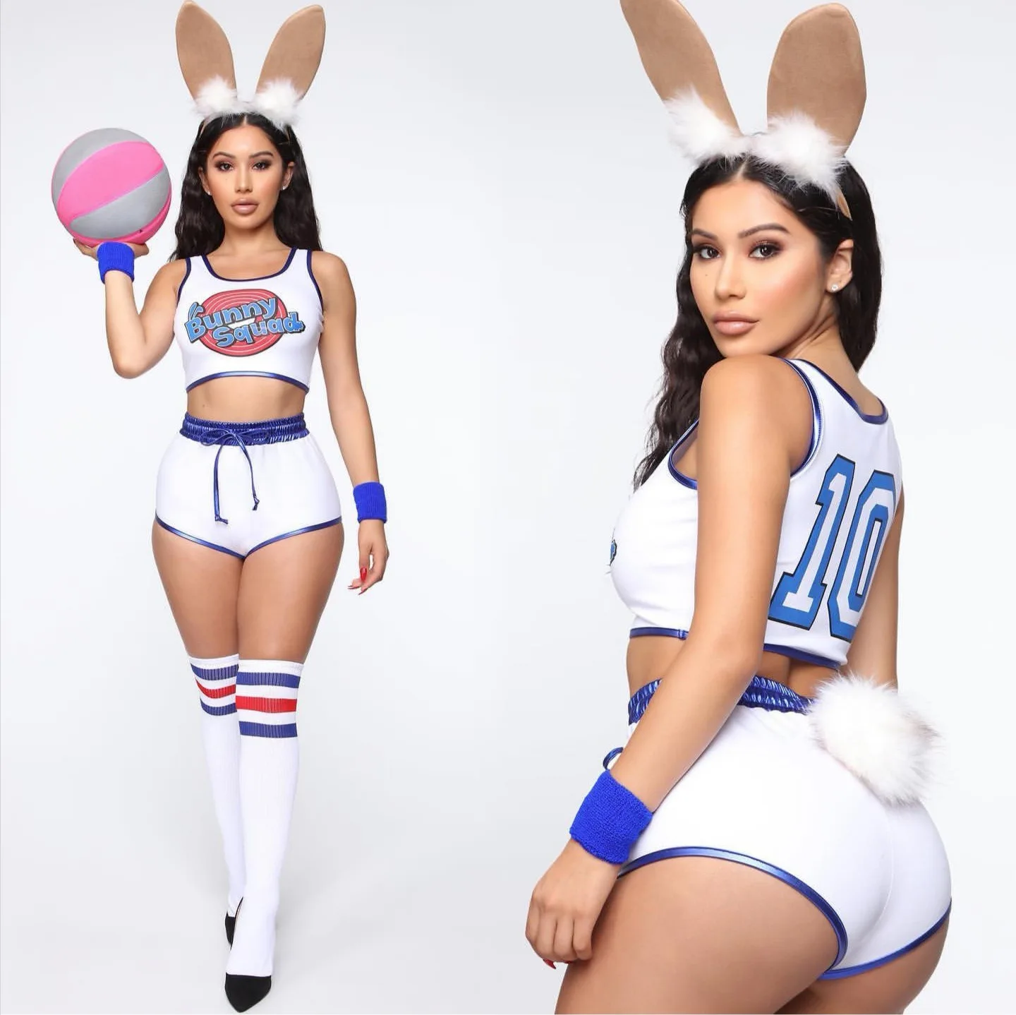 

Lola Bunny Rabbit Cosplay Costume Sexy Rabbit Bunny Costumes Women Girls Halloween Party Clothes Tops Shorts Outfit Set