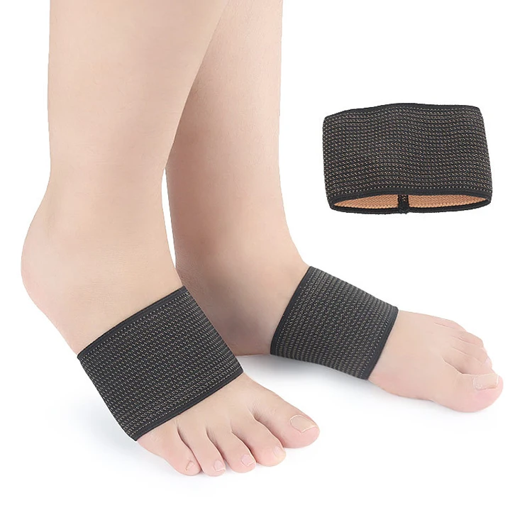 

Copper Compression Pads Arch Support Plantar Fasciitis Sleeves, Black, nude