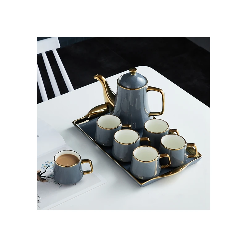 

Luxury Glam Tea Pot Cup Saucer Tea Set Milk Mug Ceramic Coffee Mug Cup Set