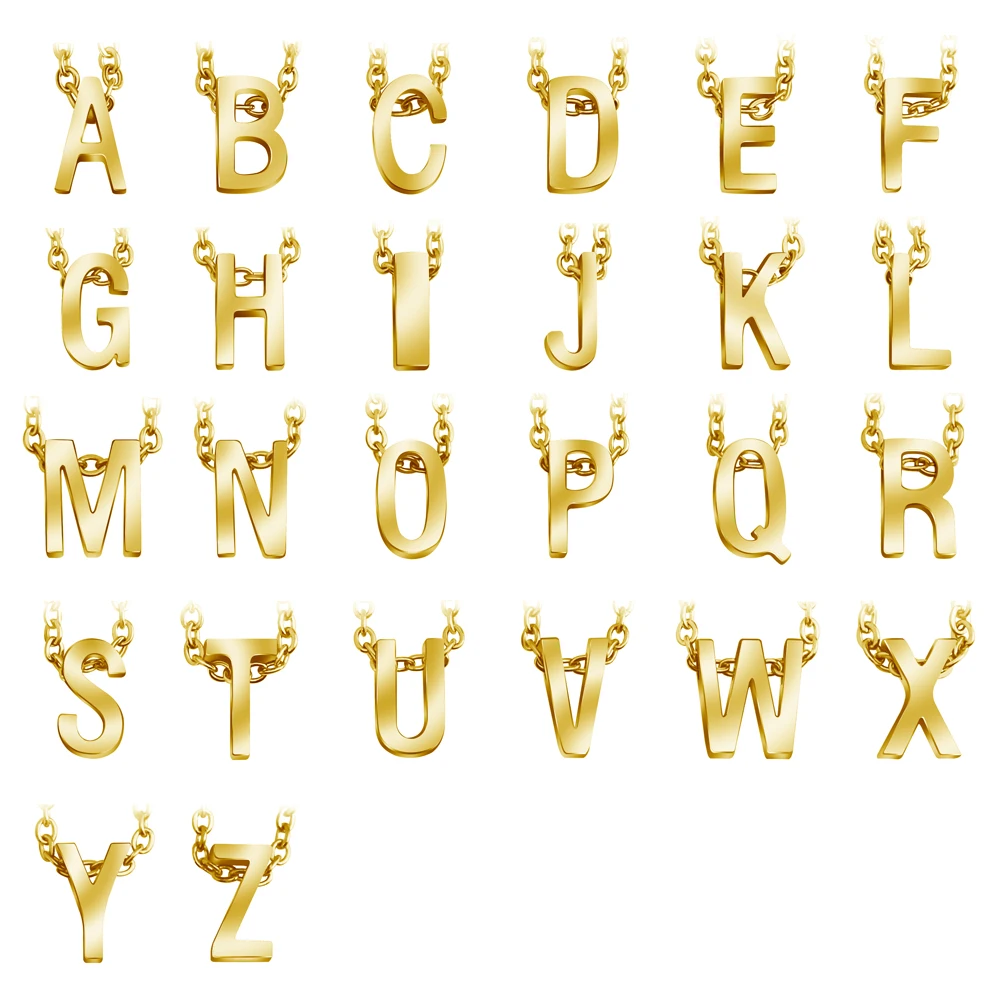 

Wholesale High-Quality Stainless Steel Initial Alphabet Letter Pendant Necklace