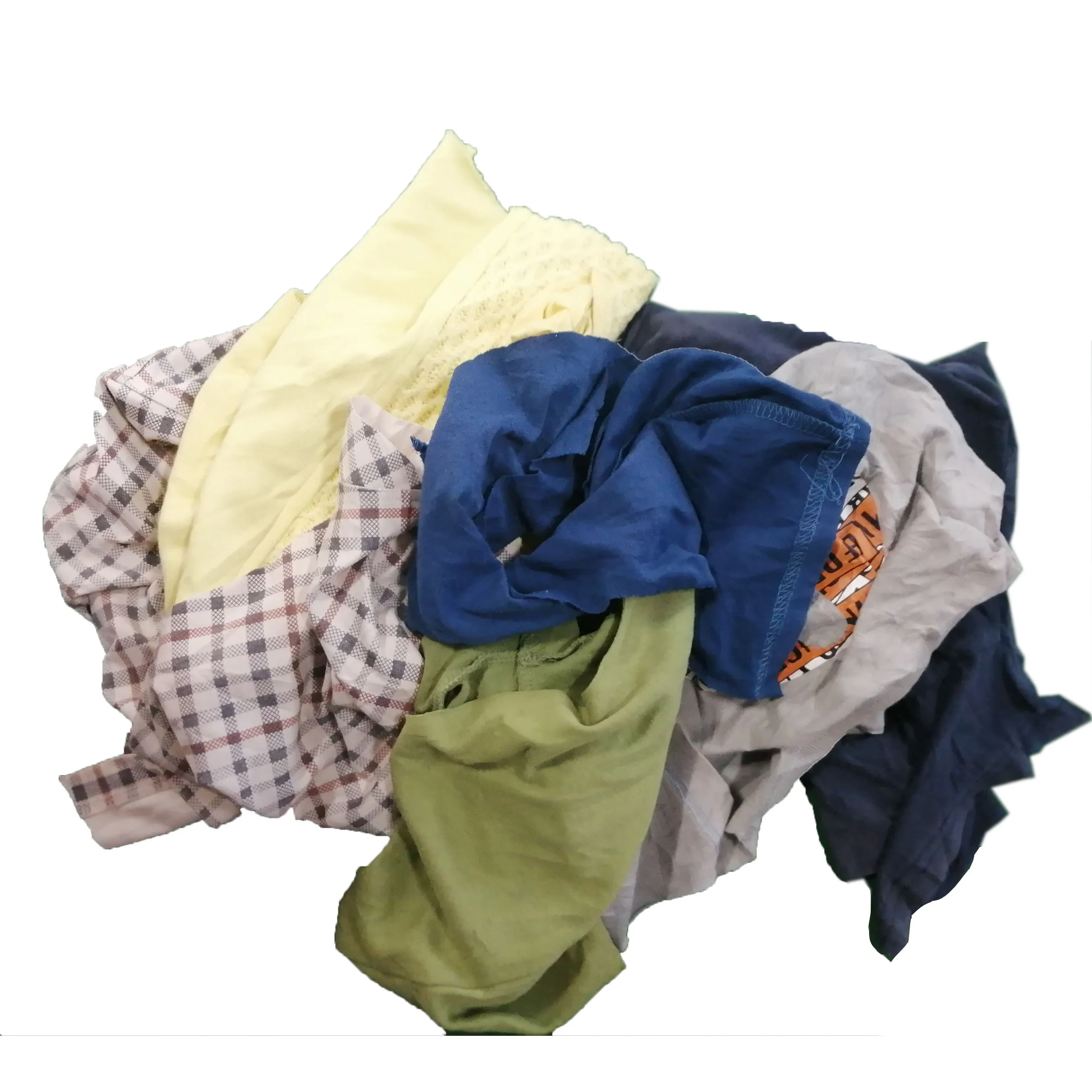 
Industrial use cleaning wiping fabric rags 35cm 55cm t shirt mixed color 100% cotton rags 