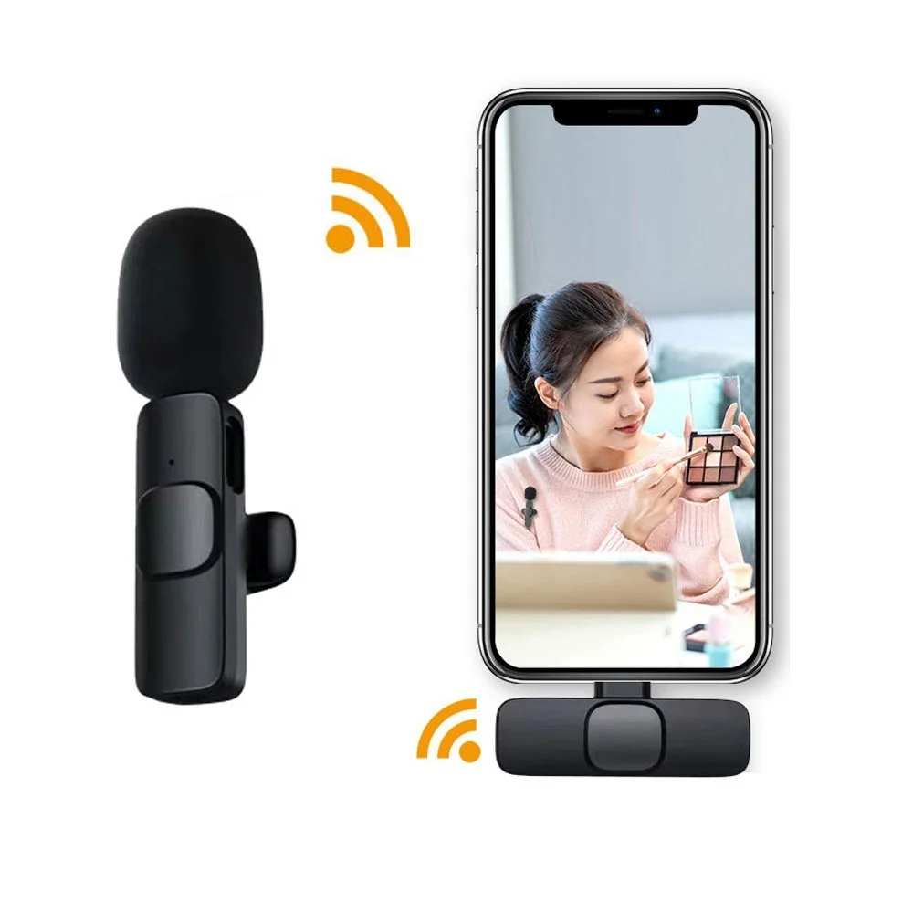 

M21 Wireless 2.4G Lavalier Live Microphone Web Course Outdoor Interview Short Video Shooting Tik Tok Video Sound Receiver, Black