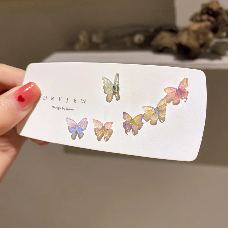 

New Design S925 Silver Needle Koean Style Earring Women Fashion Colorful Acrylic Butterfly Stud Earrings