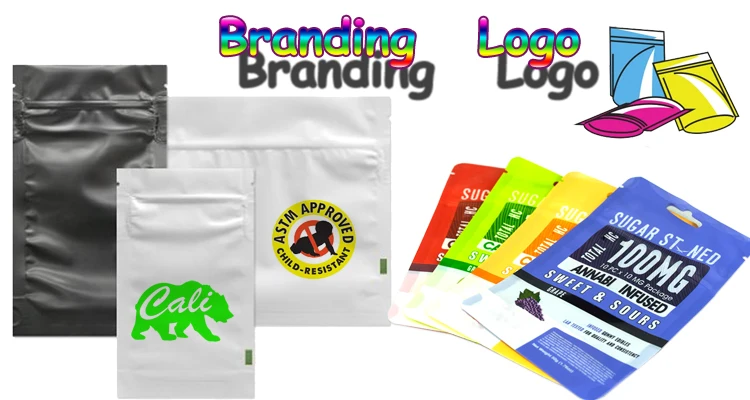 Bolso secado flor de la barrera de Bud Stand Up Herb Mylar, empaquetado de Herb Fower Dried Edible Bags del dispensario 5