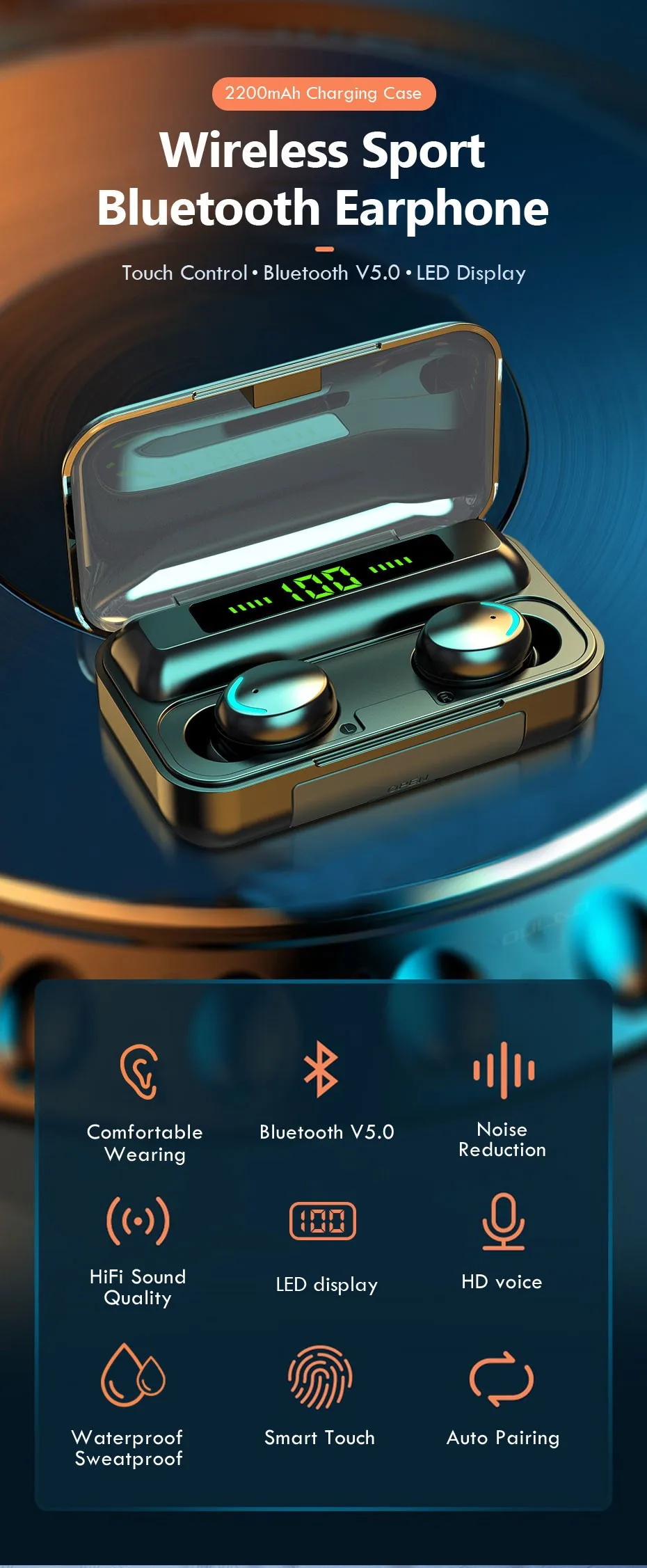 2020 High quality earphones Cheap Price TWS F9 Earbuds Wireless Earphone - ANKUX.COM