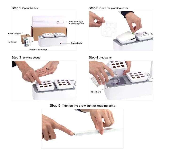 Nuevo Estilo Jardín Interior Sistemas Hidropónicos De Escritorio Led