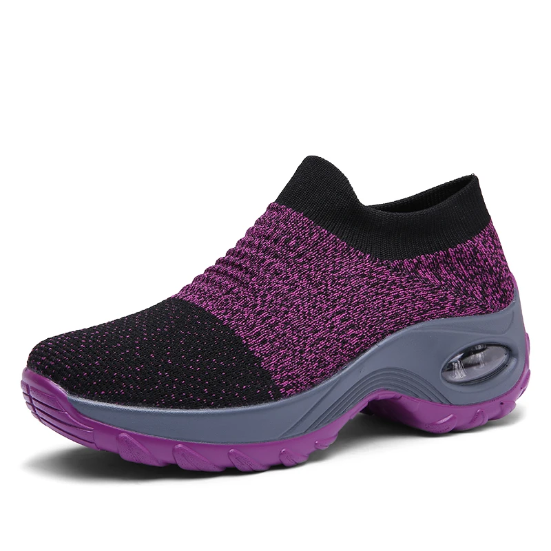 

2021 custom comfortable anti-slip footwear outdoor low top sock sneakers shoes sports shoes for women, Black, gray, red, purple, white black, blue, black and white, white