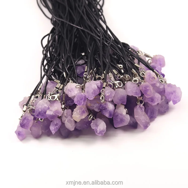 

Raw Amethyst Pendant Diy Rough Men And Women Amethyst Flower Pendant Jewelry Accessories Cross-Border Wholesale Zsj123