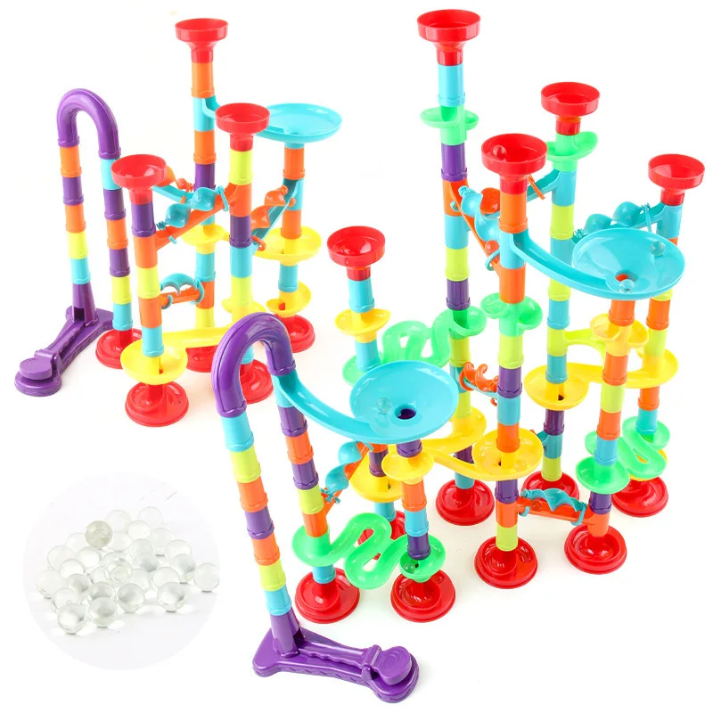 

New Arrival STEM Marble Run Race Building Blocks Ball Slide Track Toys Maze Puzzle 168 pcs