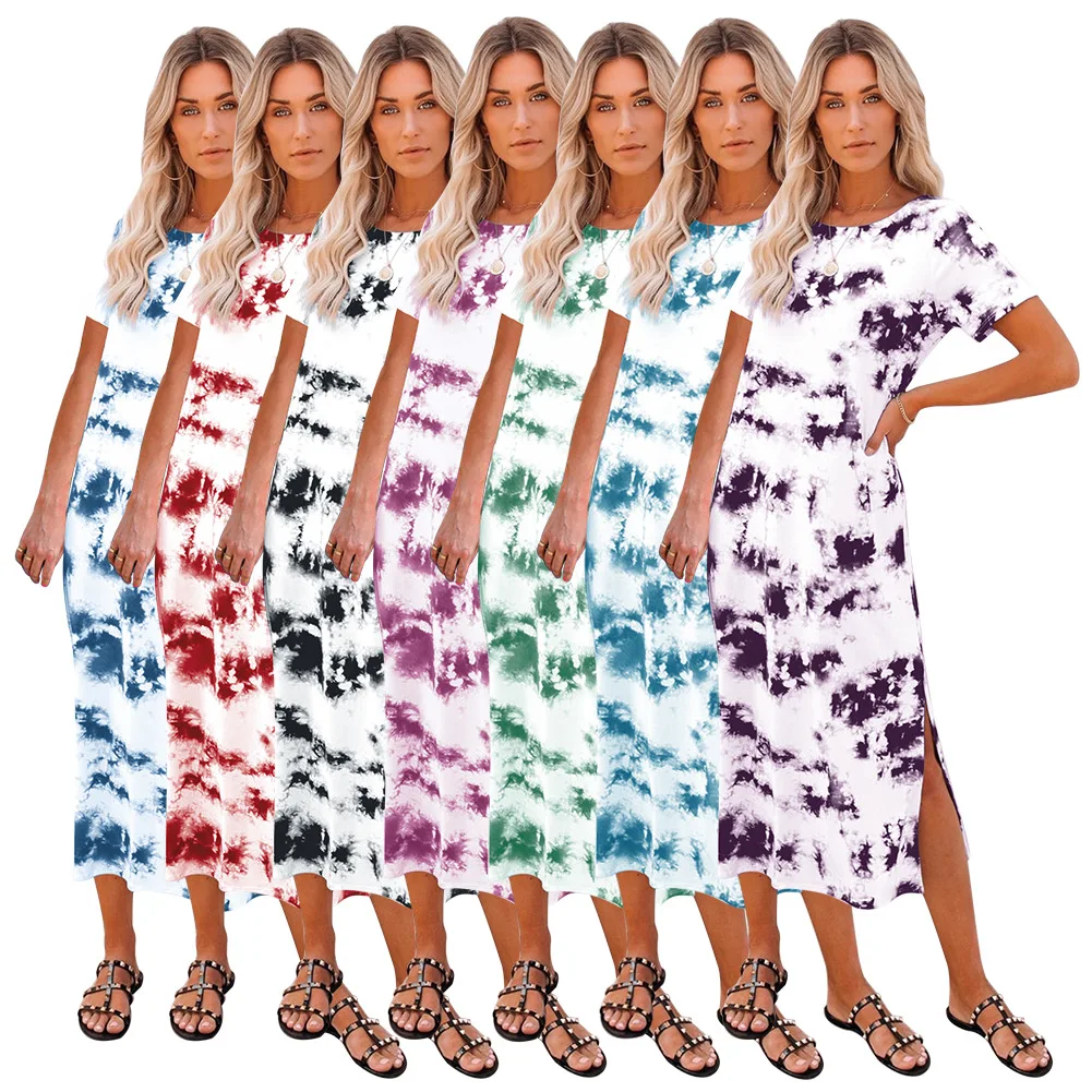

RUIYI 2021 Casual Tie dye Long skirt Summer womens dresses and skirts long skirts for women, Same as picture