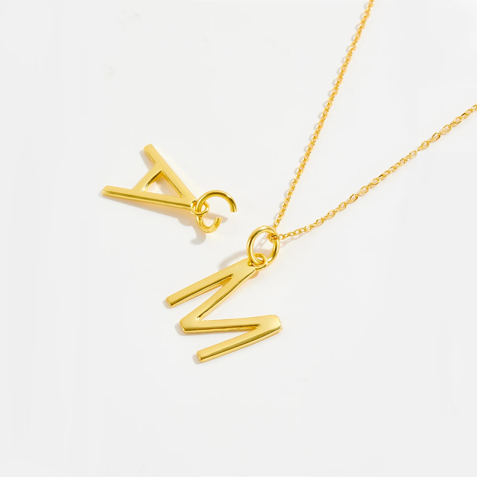 FUAMAY 925 Silver Small Letter B C D E F G H I J K L M N O P Q R S T U V W X Y Z Pendant Zircon Stone Jewelry Making Charms