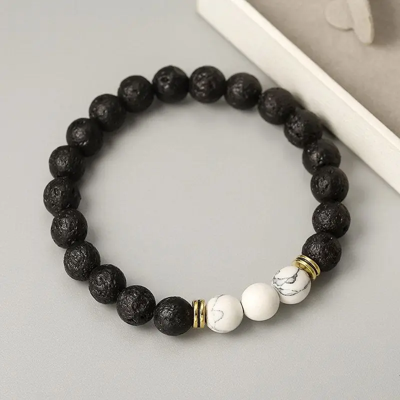 

Professional 18K Gold Plated Beaded Bracelet Stretch, Black