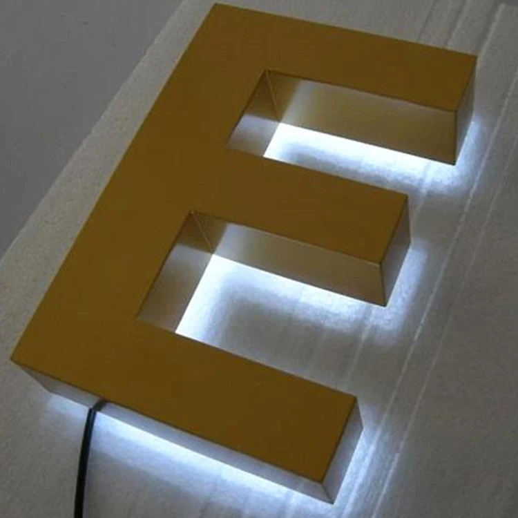 High brightness stainless steel backlit wholesale alphabet acrylic letter sign board