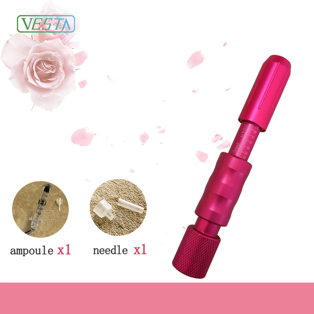 

2021 Vesta Anti Wrinkle Hyaluronic Pen High Pressure Gun Needle Free Meso Gun Hyaluronic pen Machine, Pink/black/gold/blue/gray/white/pink