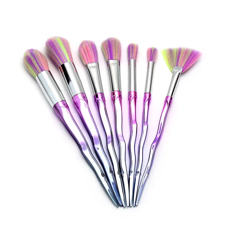 

Low MOQ 7pcs sword handle gradient color makeup brushes cosmetic tools