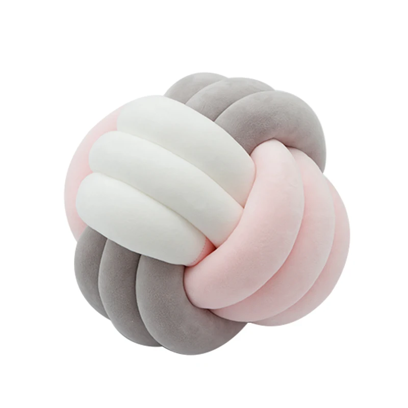 

Colorful Diy Knot Pillow 3 Strands Round Braided Ball Home Decoration Accessories, Customized color