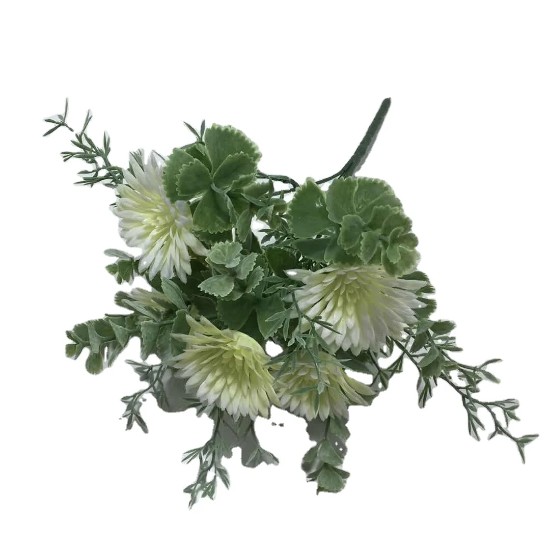 

Single flower simulated bouquet plastic basin tuanhua small bunch wedding plant wall green plant decoration garden flower a, Customized