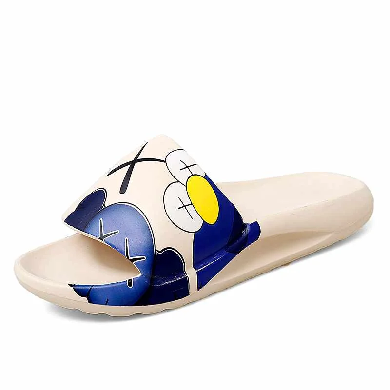 

Fancy women slipper and sandal eva yeezy summer graffiti print slides beach water shoes anti slip slide for man, Optional