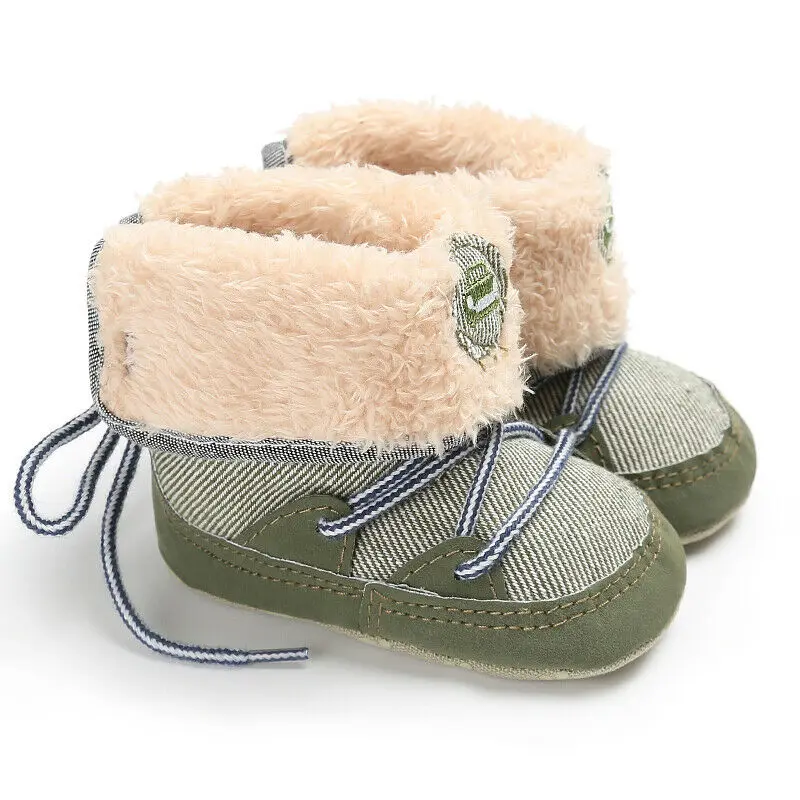 

Newborn Baby Winter Warm Snow Boots Infant Boy Girl Crib Shoes Prewalker 0-18M