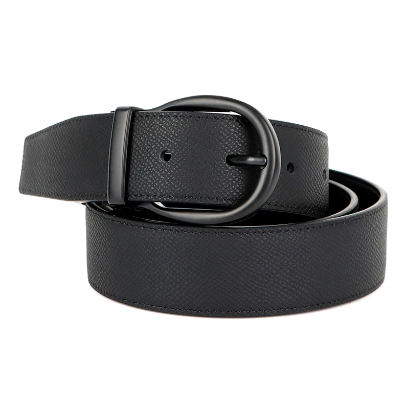Brand New Customizable logo Men Genuine Leather Belt Black Brown Optional Fashion Casual Pin Buckle Formal Belt