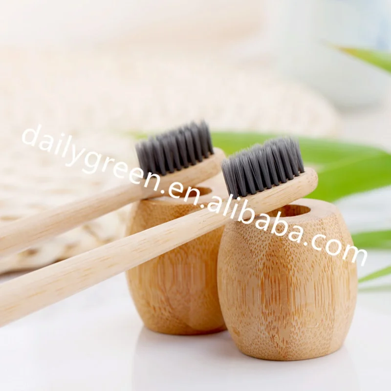 Custom Eco-friendly Natural Bristle Charcoal Bamboo Toothbrush for Travel