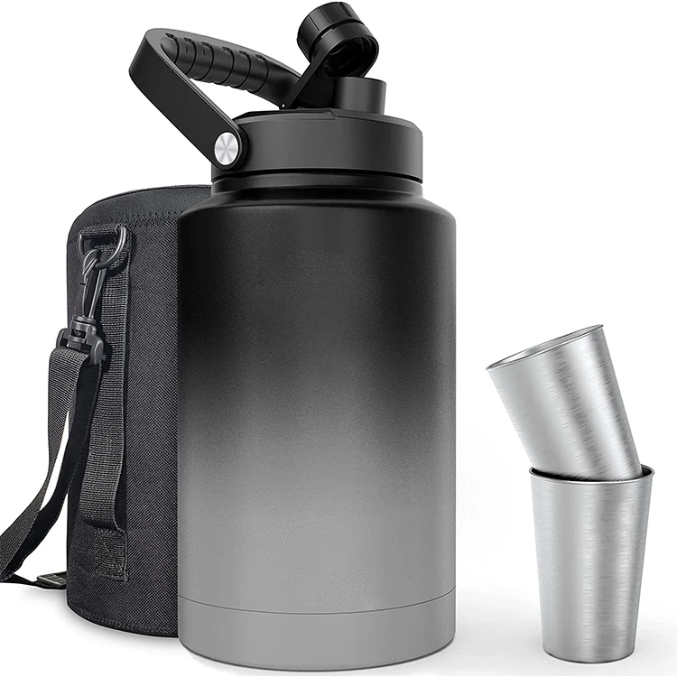 

Outdoor Camping Free Sample Custom Stainless Steel Insulated Beer Growler with Two Beer Tumblers as Gift Set, Customized color