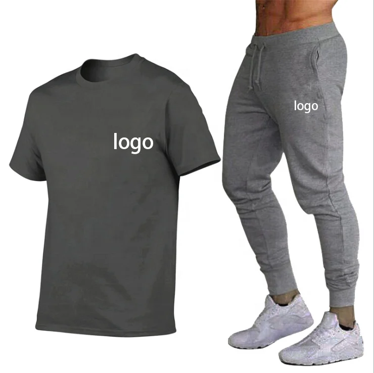 

2021 Online Shopping Hot Selling Summer Screen Printing T Shirt And Custom Lightweight Joggers Sports Set