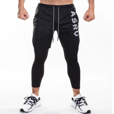 

Summer casual pants men's trend Tight size straight trousers running training men's sports 2pcs pants, Multi