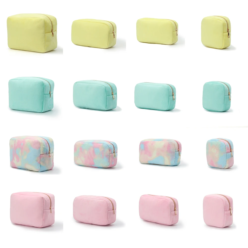 

Stock S M L XL Multi Color Terry Cloth 4Pcs Portable Travel Organizer Multi function Cute Toiletry Bags for Women Cosmetic Case, Multi colors