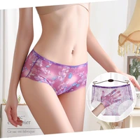 

Wholesale ladies seamless Ultra-thin nylon panties Nude sexy short Printed lace panty woman underwear