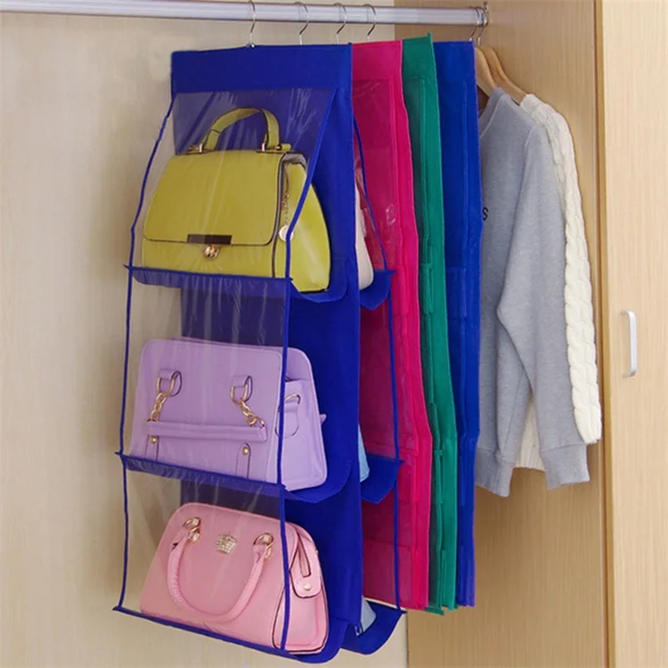 

Multifunctional bag storage female bag finishing wardrobe, double-sided storage artifact, dustproof, 6 colors