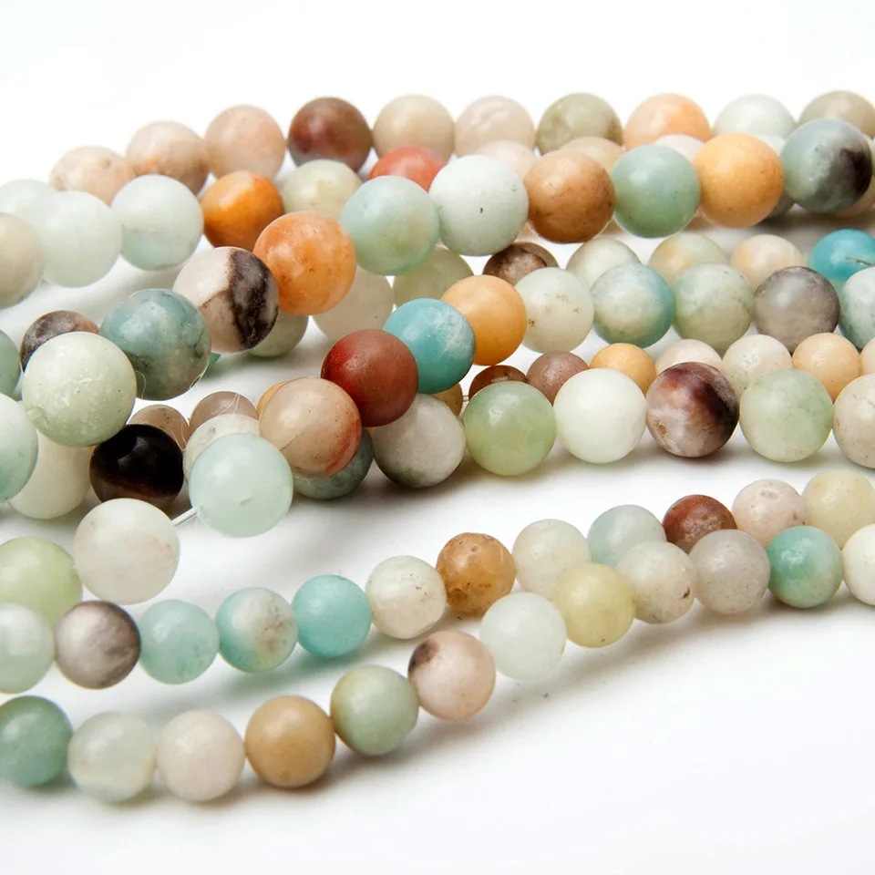 

Wholesale  natural round amazonite loose beads for jewelry making, As picture