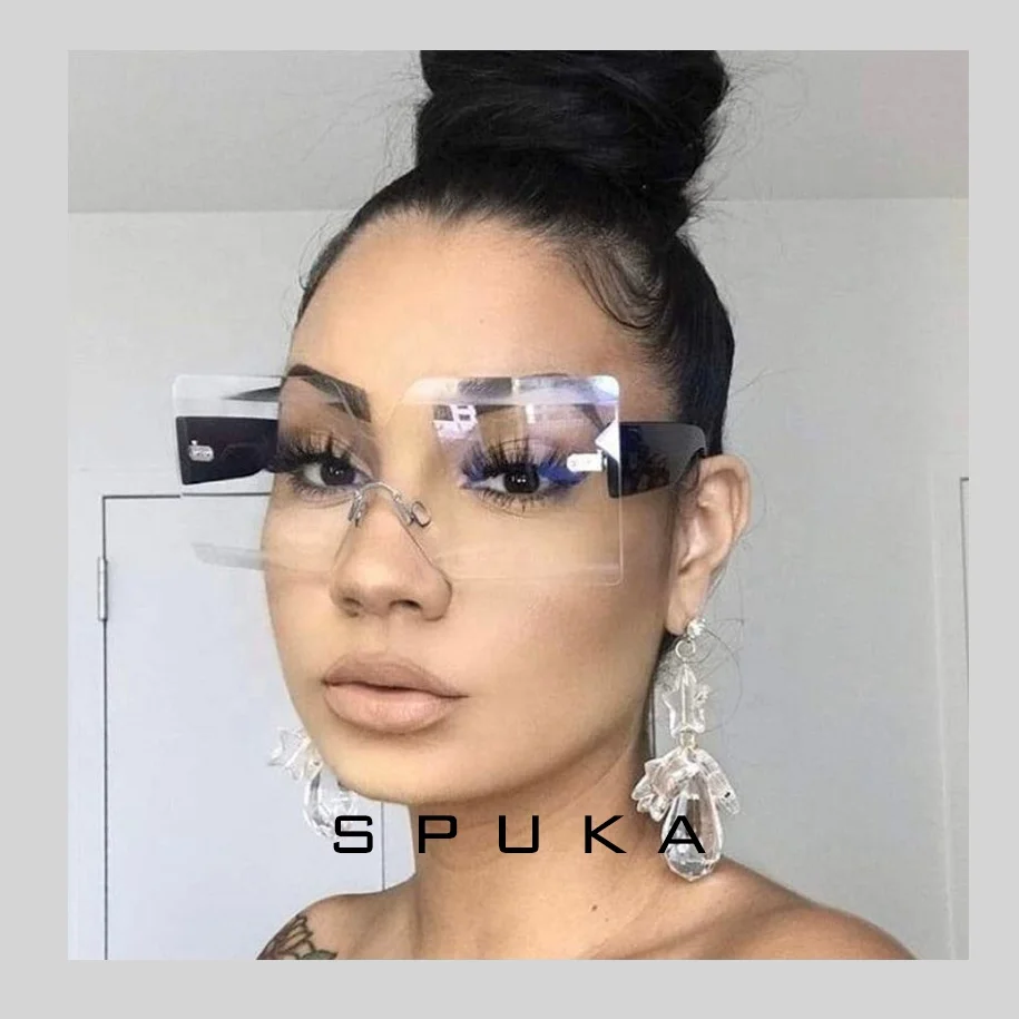 

SPUKA Fashion Square Shades Oversized Women Trendy Sunglasses 17910, Photo shows/custom