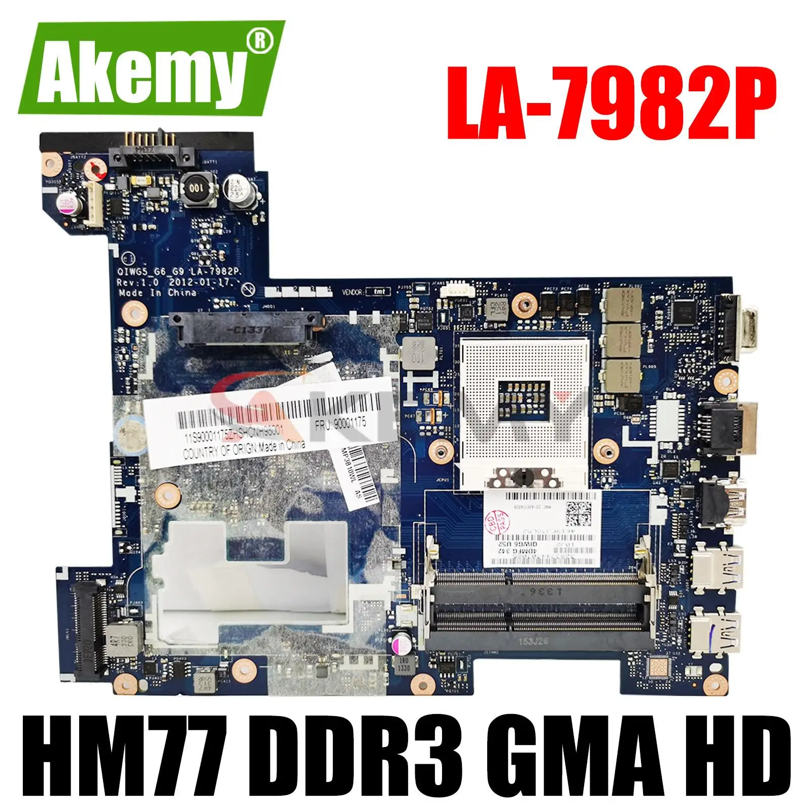 

For Lenovo G480 QIWG5_G6_G9 LA-7982P Laptop Motherboard 14 inch HM77 DDR3 GMA HD