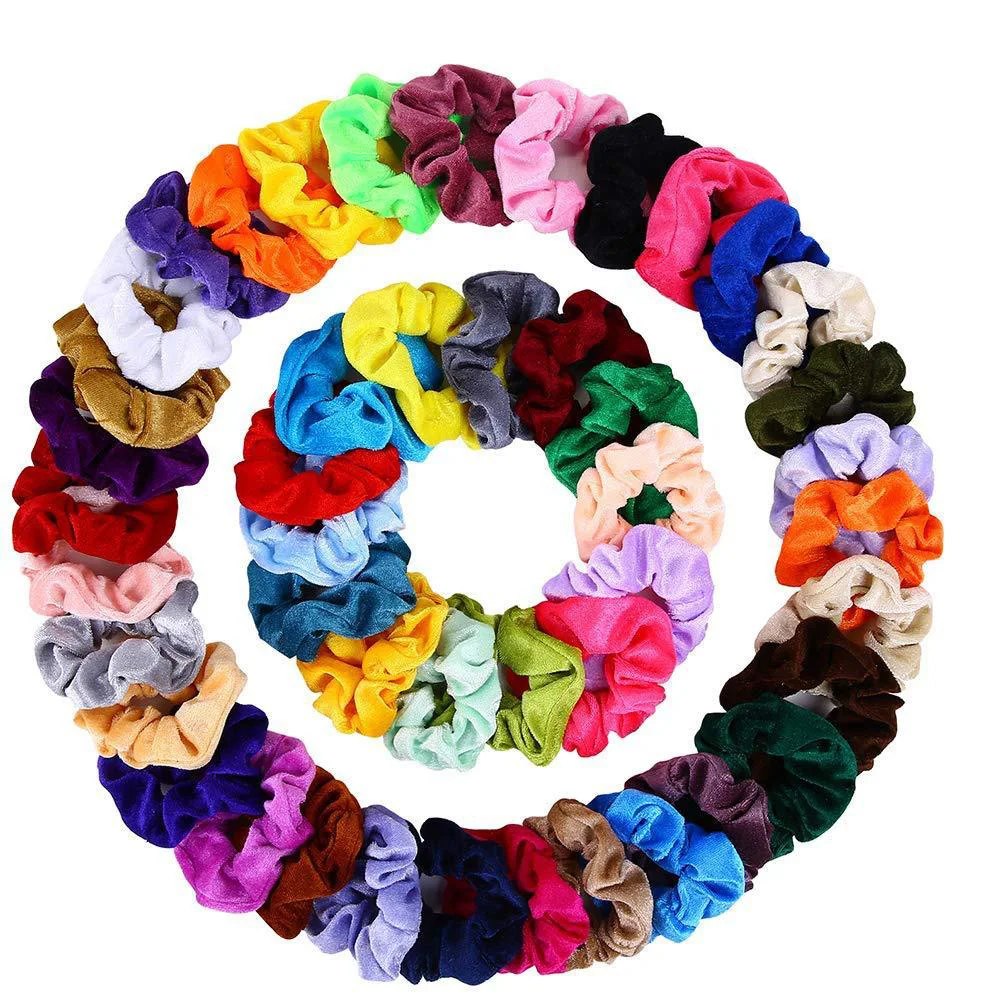 Bx834 46 Colors Hair Scrunchies Women Hair Bands Elastic Hair Bands
